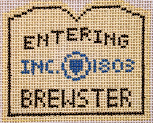 Silver Needle Brewster Sign Ornament Needlepoint Canvas