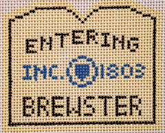 Silver Needle Brewster Sign Ornament Needlepoint Canvas