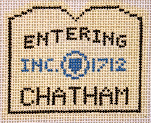 Silver Needle Chatham Sign Ornament Needlepoint Canvas