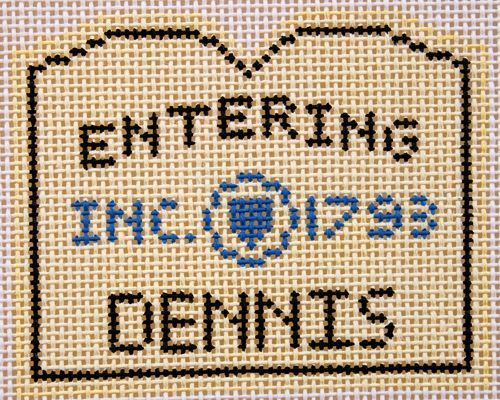 Silver Needle Dennis Sign Ornament Needlepoint Canvas
