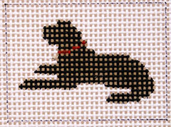Silver Needle Black Lab Lay Down Mini Needlepoint Canvas