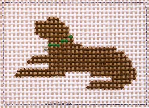 Silver Needle Chocolate Lay Down Mini Needlepoint Canvas