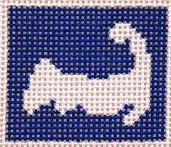 Silver Needle Cape Cod Blue and White Mini Needlepoint Canvas