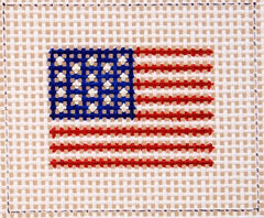 Silver Needle American Flag Mini Needlepoint Canvas