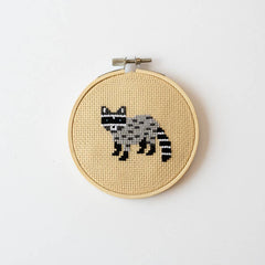 Cotton Clara Raccoon Cross Stitch Kit