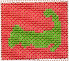 Silver Needle Cape Cod pink n green Mini Needlepoint Canvas