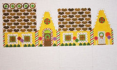 Susan Roberts Needlepoint Butterscotch with Tri-Chocolate Wafers Mini Gingerbread Needlepoint Canvas