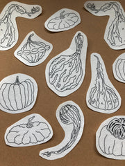 M Creative J Gourds Peel Stick & Stitch Embroidery Patterns