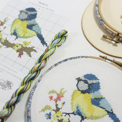Stitchkits Crafts Blue Tit with Yellow Blossom Cross Stitch Kit