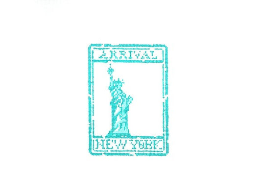 Audrey Wu Designs Passport Stamp - New York Needlepoint Canvas