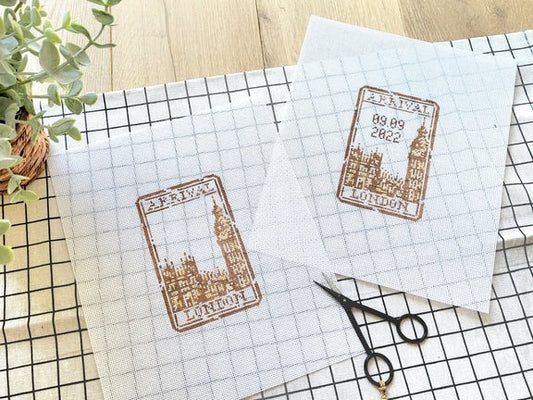 Audrey Wu Designs Passport Stamp - London Needlepoint Canvas