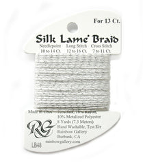 Rainbow Gallery Silk Lame Braid 13 - 048 Silver