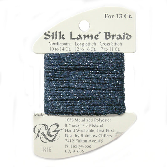 Rainbow Gallery Silk Lame Braid 13 - 016 Navy