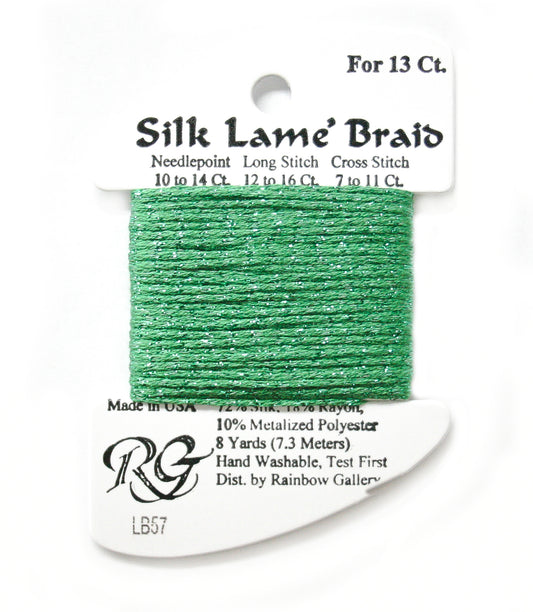 Rainbow Gallery Silk Lame Braid 13 - 057 Christmas Green