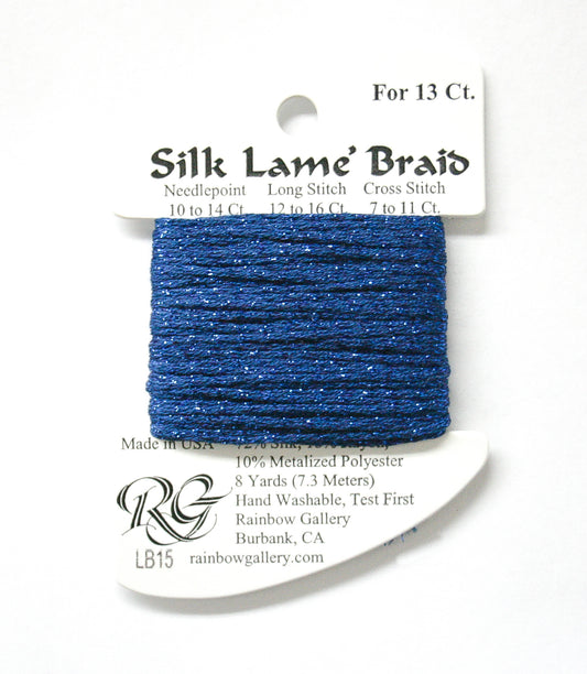 Rainbow Gallery Silk Lame Braid 13 - 015 Dark Blue