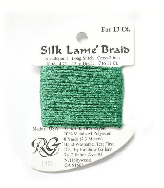 Rainbow Gallery Silk Lame Braid 13 - 010 Green