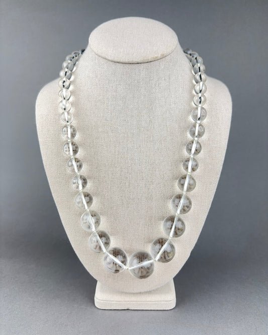 Vintage Graduated Single Strand Lucite Bead Necklace