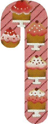 Melissa Shirley Designs Cupcake Candy Cane Needlepoint Canvas