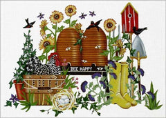 Melissa Shirley Designs Bee Happy Needlepoint Canvas