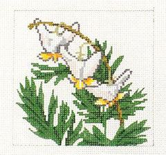 Barbara Russell Wild Flower Coaster: Dutchman's Needlepoint Canvas