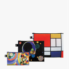 LOQI Mondrian Kandinsky Delaunay Recycled Project Bags - Set of 3