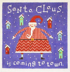 Birds of a Feather Santa Claus Needlepoint Canvas
