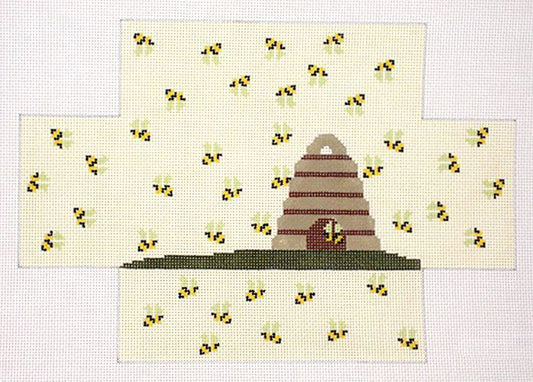 J. Child Designs Bee Skep Brick Cover Needlepoint Canvas