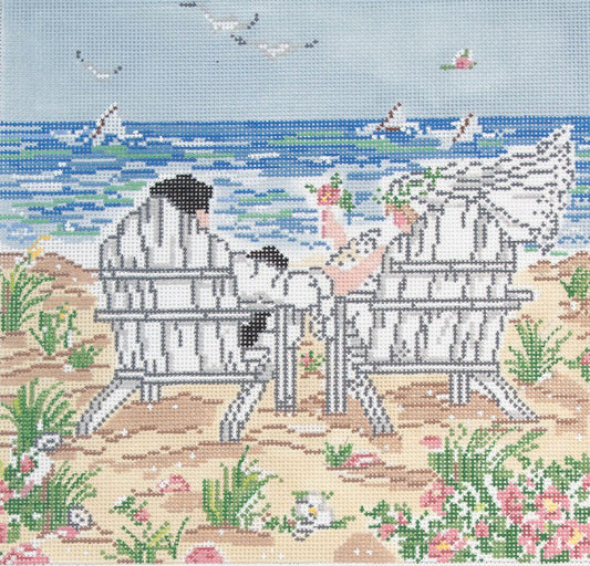 Cooper Oaks Design Bride and Groom Needlepoint Canvas