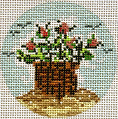 Cooper Oaks Design Ack Basket Round Needlepoint Canvas
