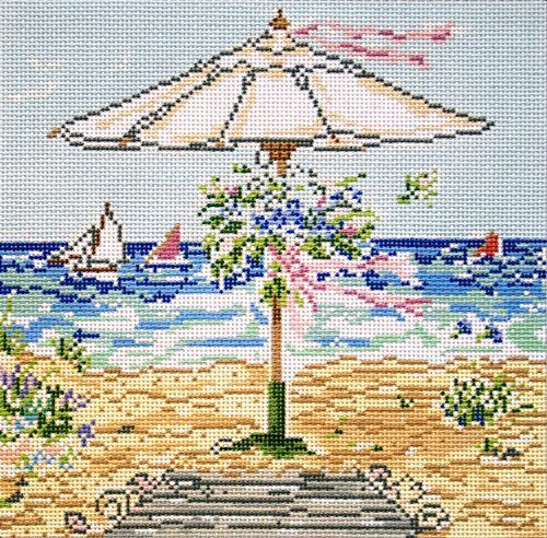Cooper Oaks Design Beach Wedding Needlepoint Canvas