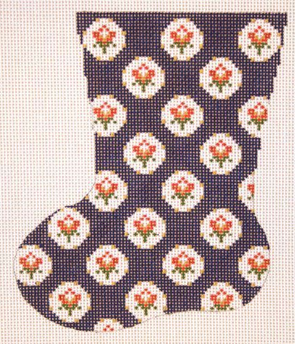 Cooper Oaks Design B Sm Flower Mini Sock Needlepoint Canvas