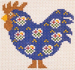 Cooper Oaks Design Blue Rooster A Needlepoint Canvas