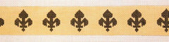 Cooper Oaks Design Fleur De Lis Belt Blk Gold Needlepoint Canvas