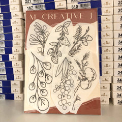 M Creative J Botanical Branches Peel Stick & Stitch Embroidery Patterns