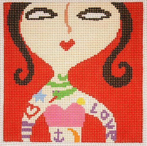 Birds of a Feather Bad Girl Needlepoint Canvas