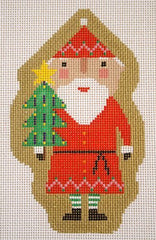 Birds of a Feather Blessed Home Santa Needlepoint Canvas