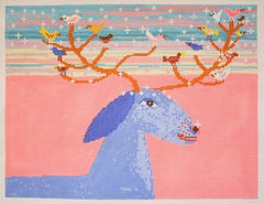 Birds of a Feather Deer Birds Needlepoint Canvas