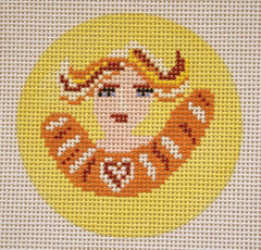 Birds of a Feather Swedish Angel Orange Needlepoint Canvas