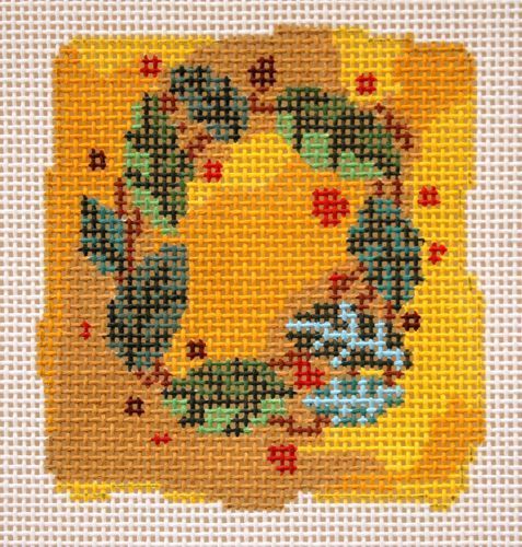 Birds of a Feather Christmas Wreath Needlepoint Canvas
