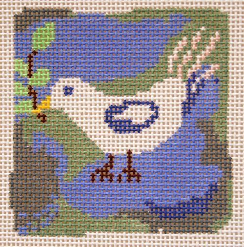 Birds of a Feather Christmas Bird Needlepoint Canvas
