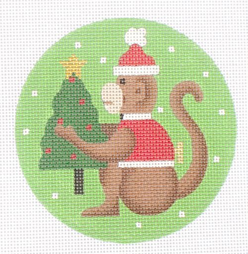Melissa Shirley Designs Monkey W/Tree Needlepoint Canvas