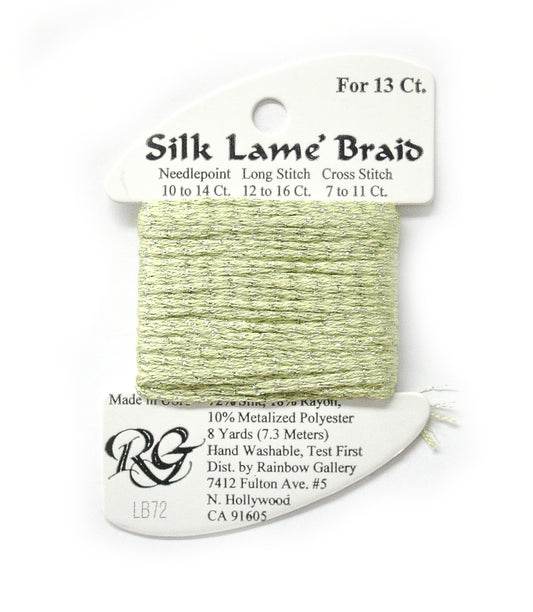 Rainbow Gallery Silk Lame Braid 13 - 072 Lite Chartreuse