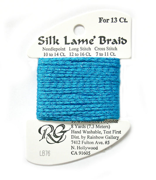 Rainbow Gallery Silk Lame Braid 13 - 076 Peacock Blue