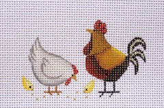 Rebecca Wood Designs Chickens Mini Needlepoint Canvas