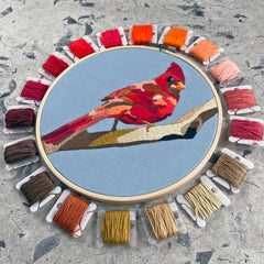 Kate Wyatt Fine Art Cardinal Embroidery and Beadwork Kit