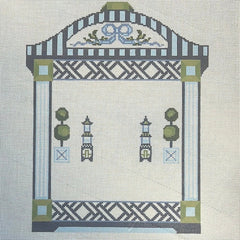 The Gingham Stitchery Kirkland Design Studios Perpetual Calendar Blue And Green Needlepoint Canvas