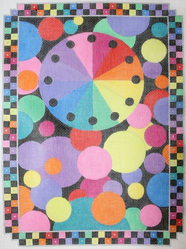 Zecca Polka Dot Clock Needlepoint Canvas