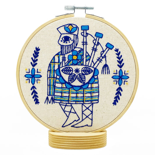 Hook Line and Tinker Embroidery Kits - Bagpiper Complete Embroidery Kit