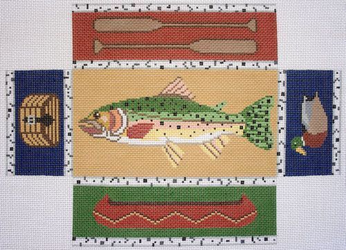 Silver Needle Fishing Doorstop Needlepoint Canvas