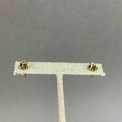 14k Rose Gold and Diamond Stud Earring in Quatrefoil Setting